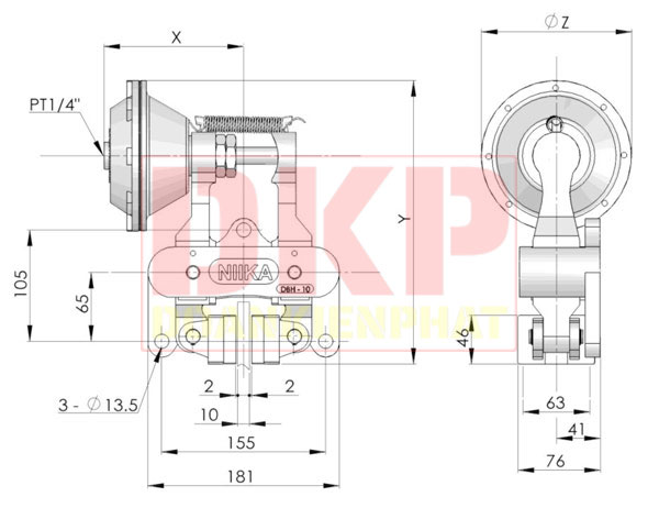 Phanh khí nén - Phanh đĩa DBH NIIKA - Đoàn Kiên Phát