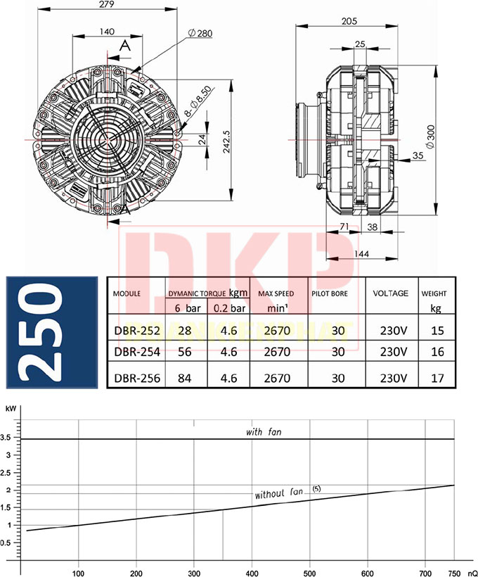 Phanh làm mát bằng quạt DBR 250