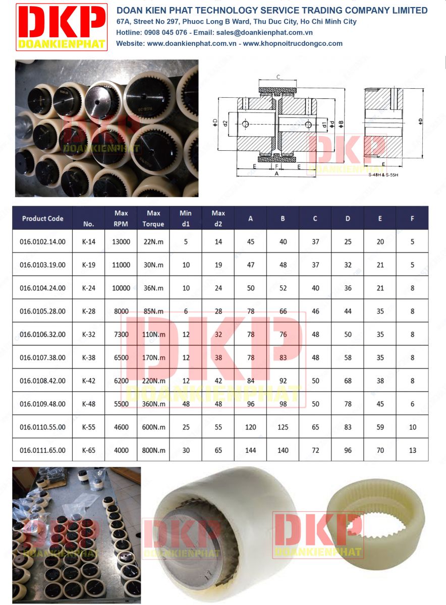 Khớp nối trục mềm RGB Đoàn Kiên Phát